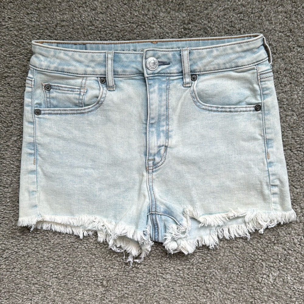 American Eagle super hi-rise shortie size 4 denim shorts